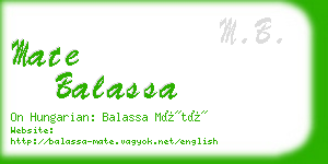 mate balassa business card